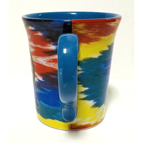 Peace Texas Motor Speedway Coffee Mug Car Racing Symbol Tie Dye Rainbow 12 oz - Picture 2 of 9